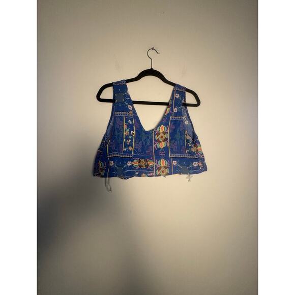 Entro Women’s Boho Cropped Top with Tie Back NWT Size Medium - Picture 1 of 5